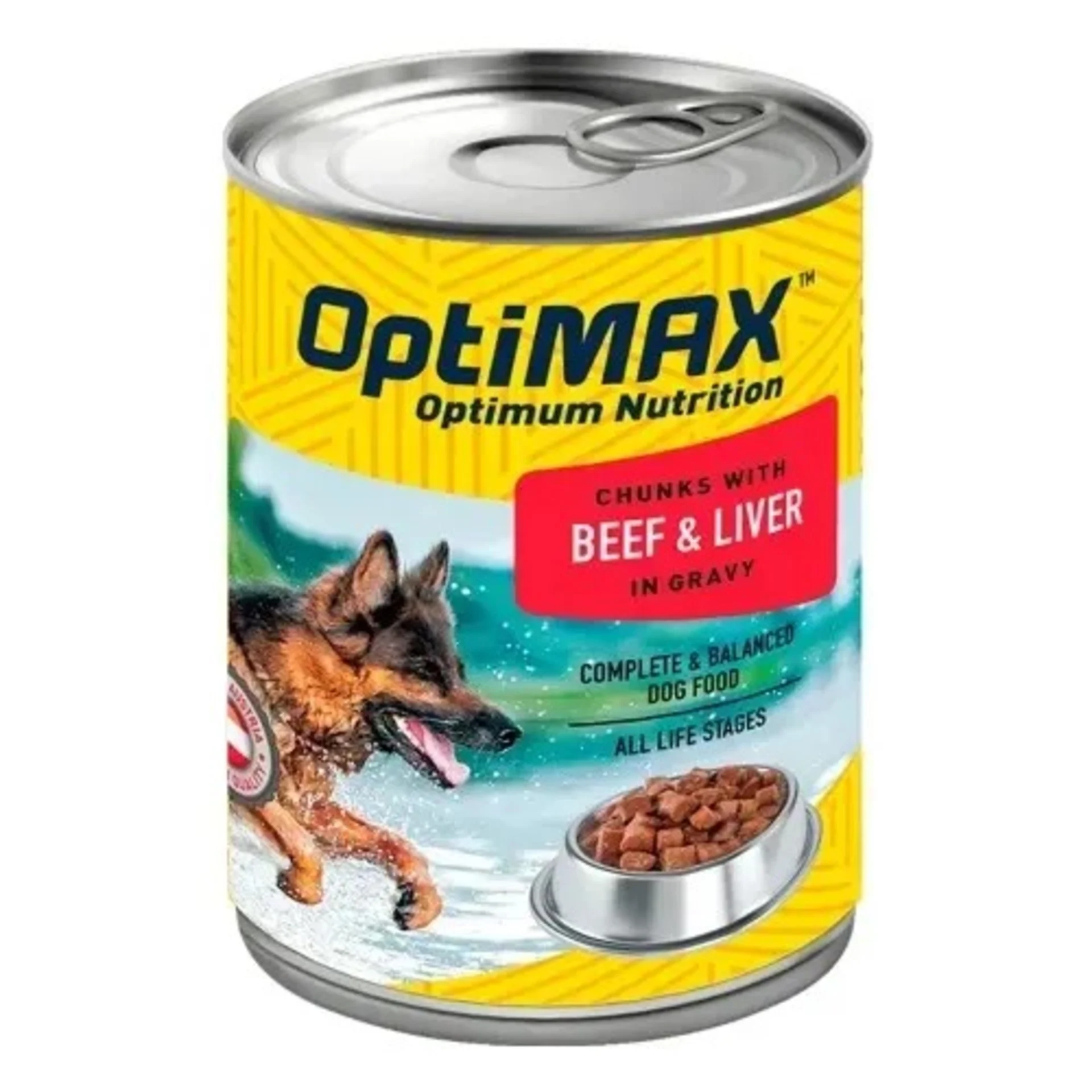 Optimax Dog Canned Food - beef & Liver - 415g - Pack Of 12