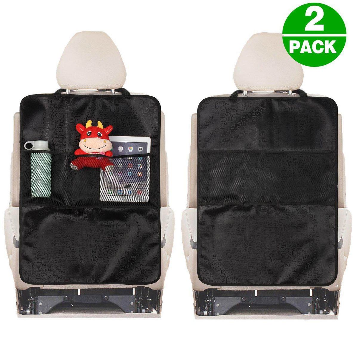 Two Pack Auto Anti-kick Pads Prevent Dirty Car Seat Backpack Oxford Concise Fashion Black