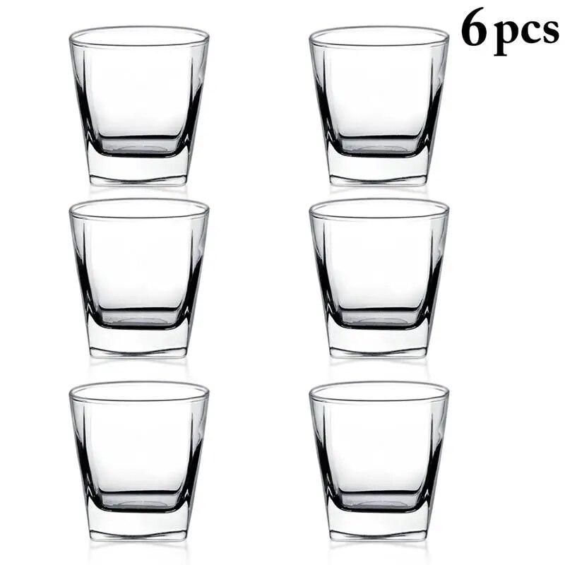 New 6pcs Heat-resistant Glass Cup Beer Espresso Coffee Cup Set Handmade Beer Mug Tea glass Whiskey Glass Cups Drinkware