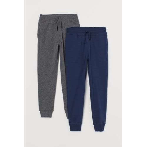 Pack Of 2 Bulk Joggers Sweatpants- Dark Grey & Navy Blue