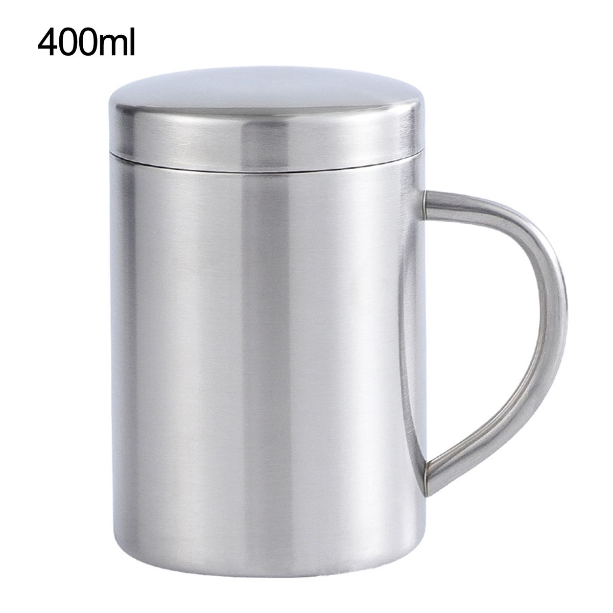 Water Mug Portable Double Wall Stainless Steel Travel-Silver