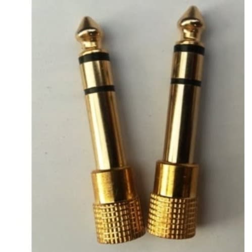 3 Pole Stereo Male Plug 6.35mm To Dual 3.5mm Female Jack Audio Y Splitter Mic Adapter - 24pcs