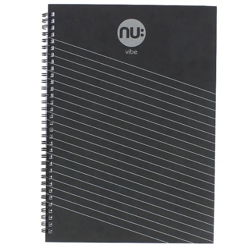 Nu Vibe Stripe A4 Notebook 50 Pages, Black