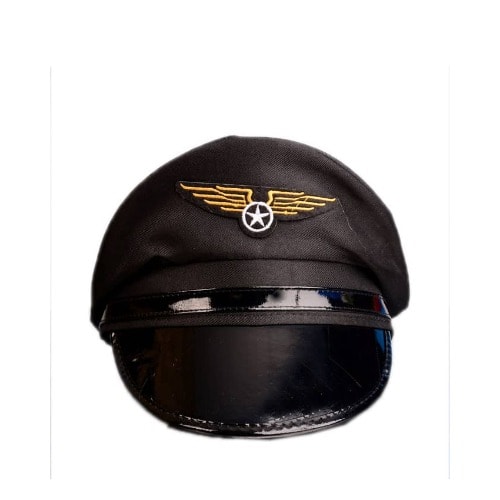 Pilot / Captain Dress Up Costume Cap- Black