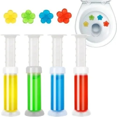 Toilet Fragrance Gel Stamp - Bathroom Deodorizer Bowl Cleaner - 4 Pcs