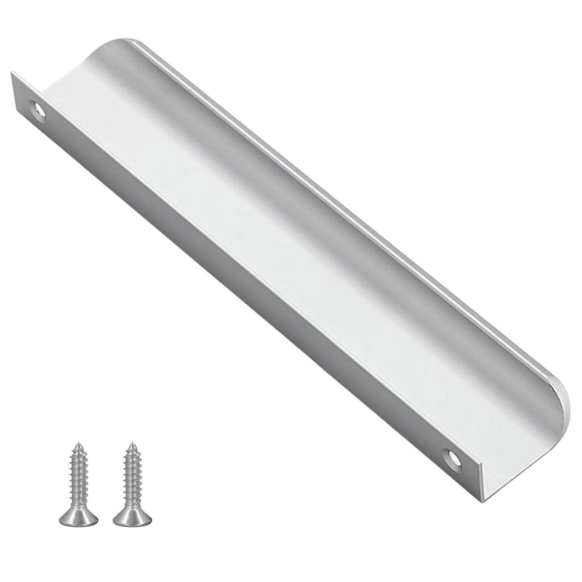 Door Handle Modern Finger Pull Cabinet Handle Sleek Design Concealed White