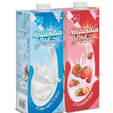 Plain Sweetened & Strawberry Yoghurt - 1l X 2pcs