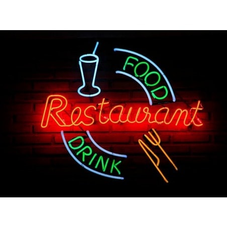 Neon Light Food Signage - 33" By 18"