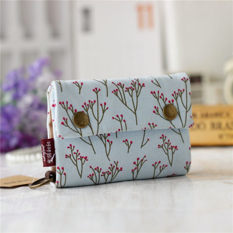 Handmade Three Fold Fabric Wallet Women Men Simple Short