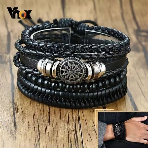 4 In 1 Retro Braided Adjustable Hand Bracelets
