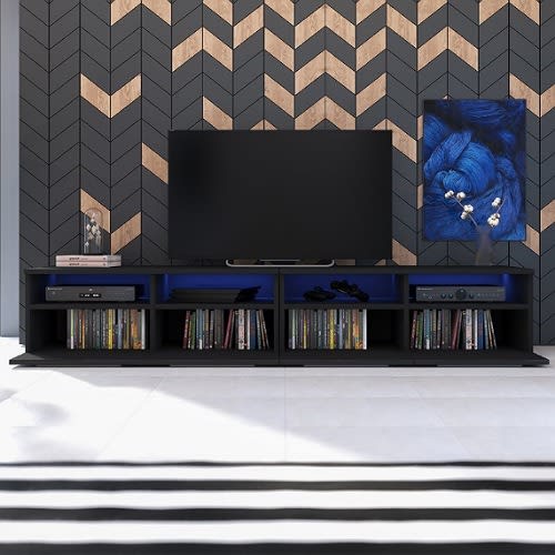 Sadia B-double Tv Stand For Tvs Up To 88" Black