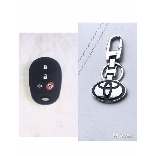 Toyota Key Holder + Silicon Remote Key Case Cover Black