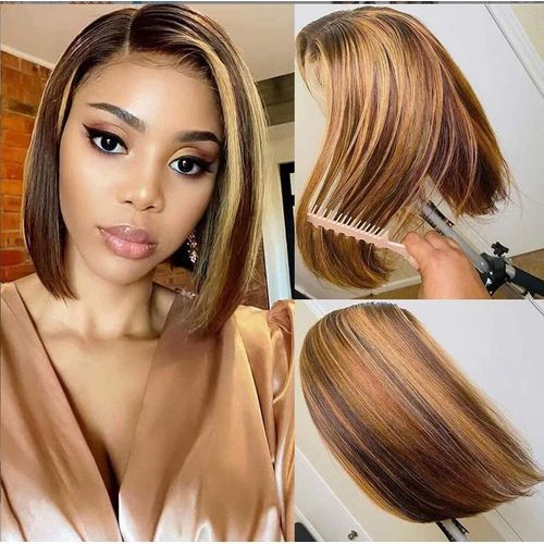 Straight Bob Wigs Ombre Piano Color Hair Short Bob Wig