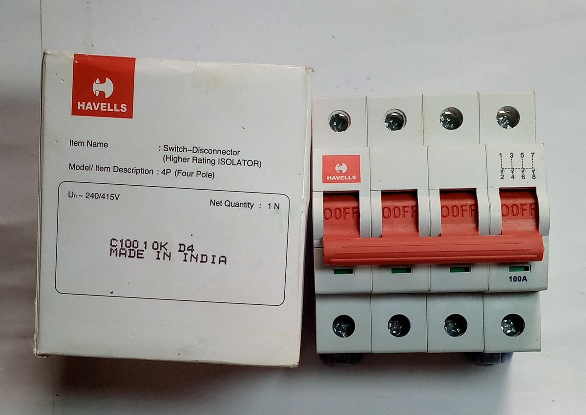 HAVEL 4 POLE CIRCUIT MCB ELECTRICAL CIRCUIT BREAKER 100A