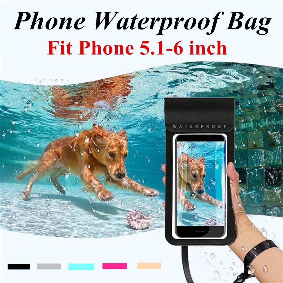 Waterproof Swimming Diving Underwater Touch Bag Cover For Smart Phone 5.1-6" Phone Waterproof Bag Silver 5.1-6 Inch Mobile Phone