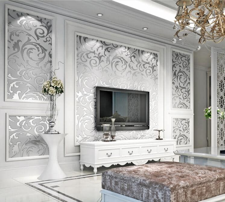 Adore Decor Glittering Silver Grey Wallpaper - 5.3 SQM