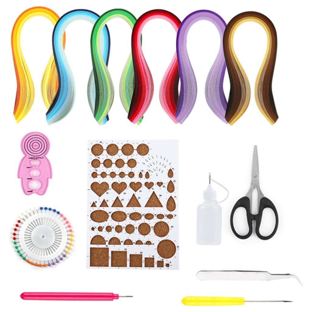 14Pcs Starter Paper Strips Quilling Tool Kit 8 Tools DIY 600 Colorful