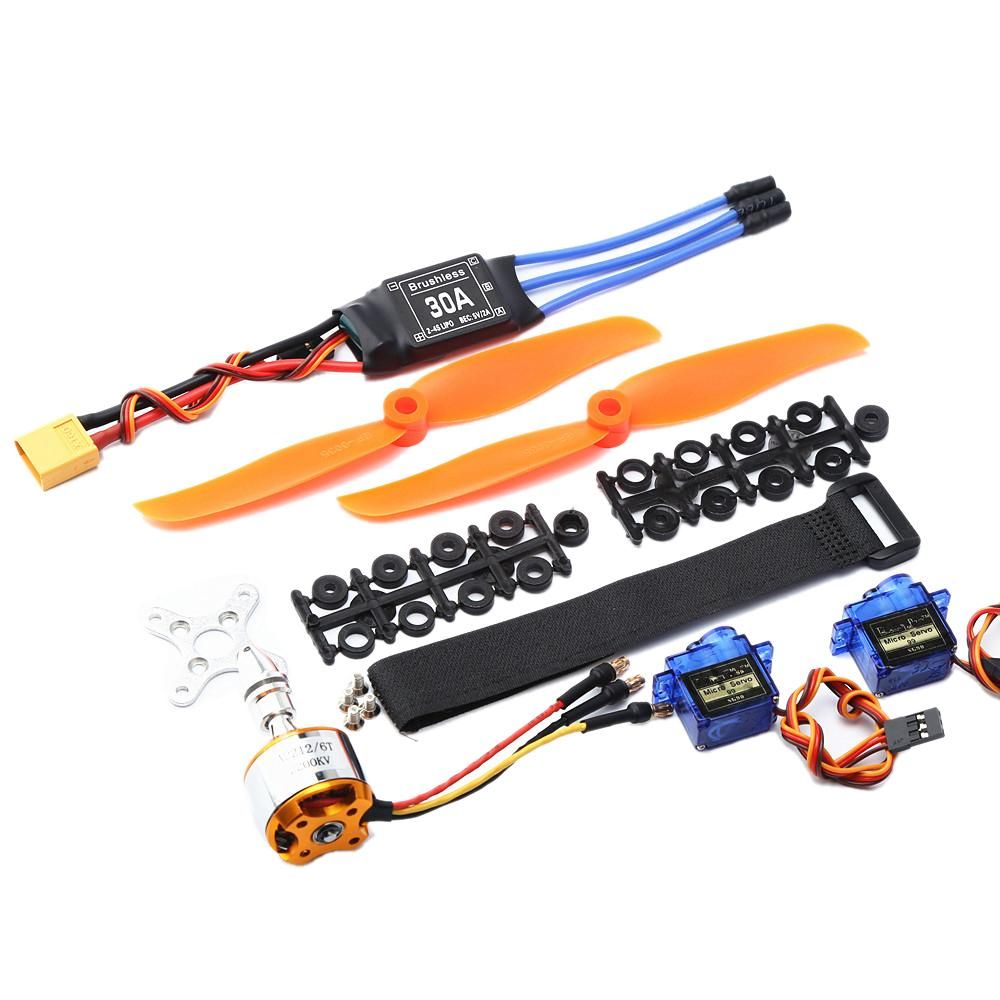 A2212 2200KV Brushless Motor 30A ESC XT60 Plug SG90 9G Micro-Servo 6035 Propeller for RC Fixed Wing Plane Helicopter