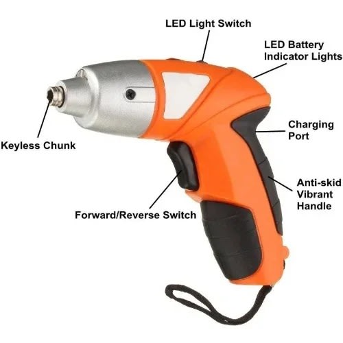 Tuoye Cordless Screwdriver - 2 Pieces With Bits Pistol Grip Drill