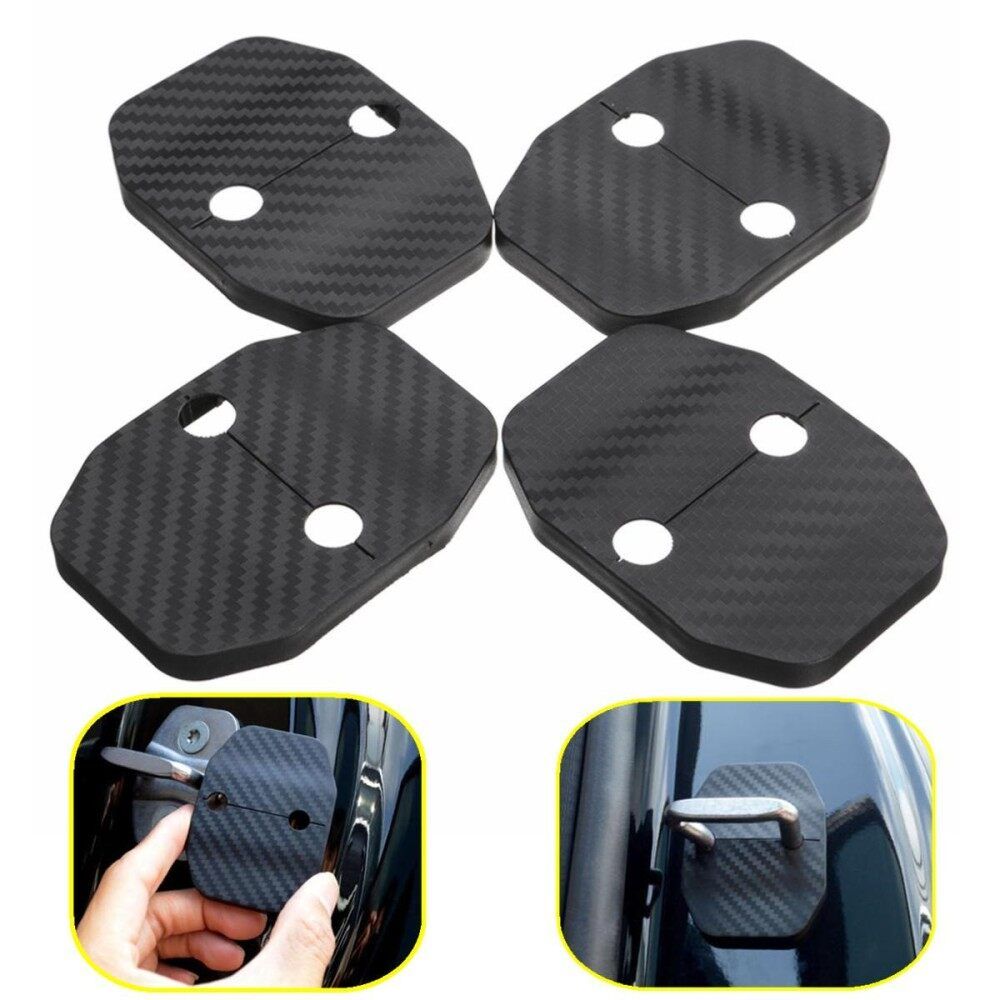 Door Lock Protective Cover ABS Carbon Fiber Kit 4pcs For BMW X5 F15 2014-2016