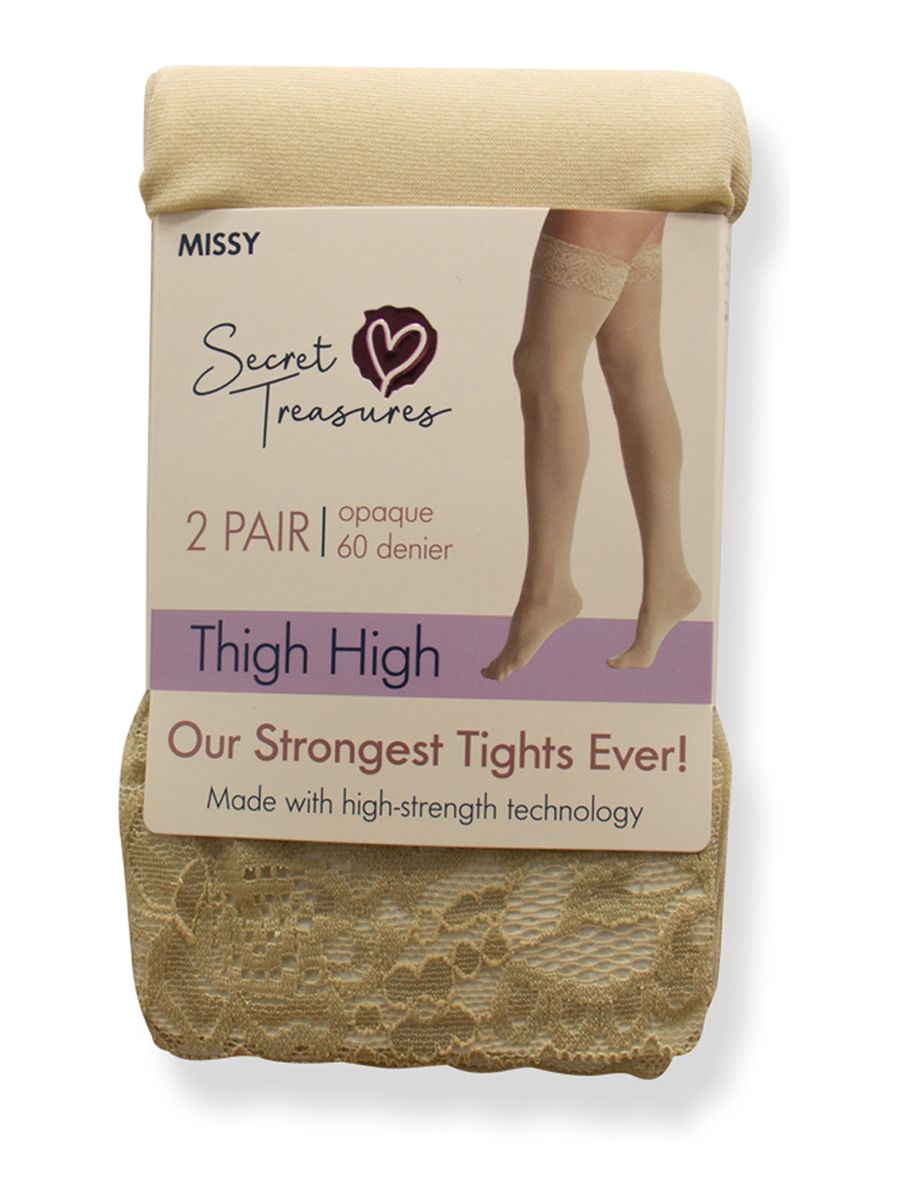 Opaque Thigh High Tights 2 Pairs   Missy