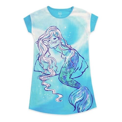 Girls Short Sleeve Night Gown - Aqua Blue