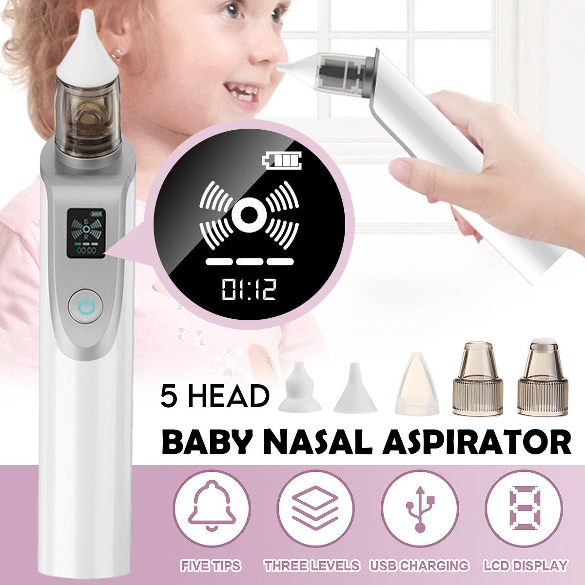 USB Baby Electric Nasal Adult Blackhead Remover Beauty Instrument Rechargeable Portable
