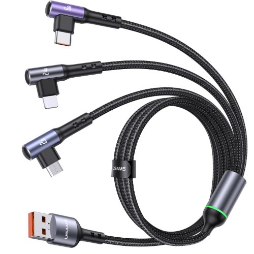 3 In 1 Right Angle Fast Charging Data Cable - 66W