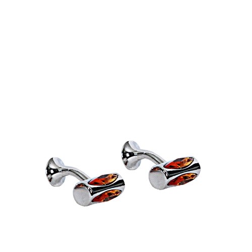 Trendy Steel Detailed Cufflink with Stone MC-3149