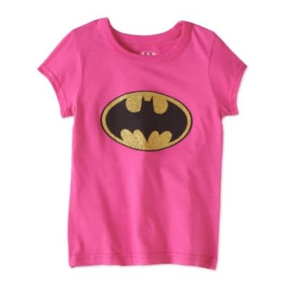 Girls Batgirl Logo Graphic Top - Pink