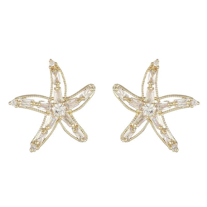 Neptune Five-Pointed Star Earrings Silver Pin Earrings