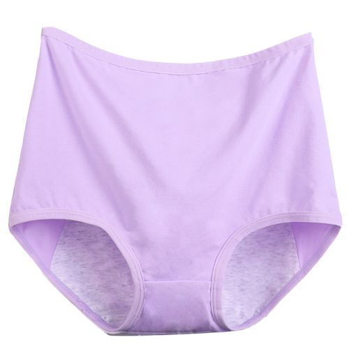 Women High Waist Menstrual Period Leak Proof Underwear Cotton Briefs-Purple