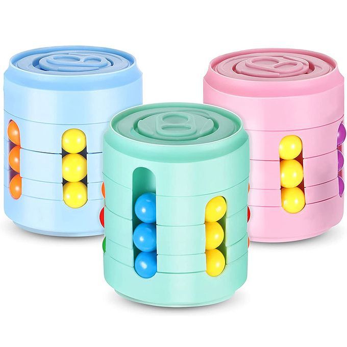 3 Pieces Cans Magic Bean Cube Fingertip Toys Spinner Rotating Toys Reliever Stress Fidget Toy