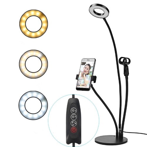 Selfie Ring Light With Flexible Mobile Phone Holder
