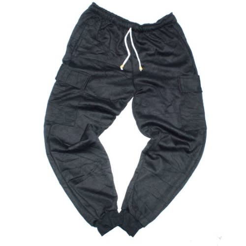 Mens Plain Combat Joggers- Black