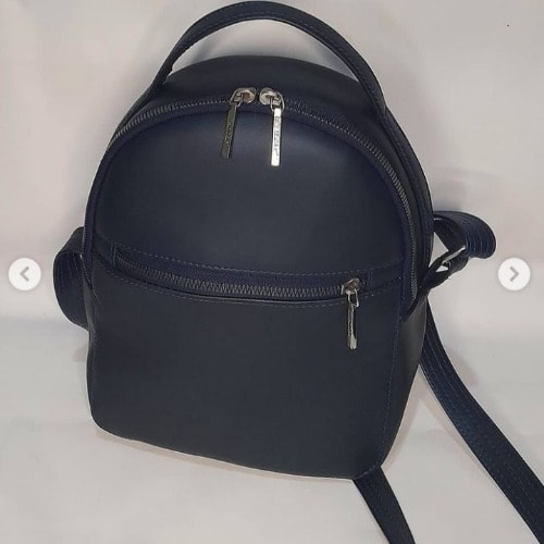 Ladies Leathered Mini Corporate Shoulder Strap Bag - Navy Blue