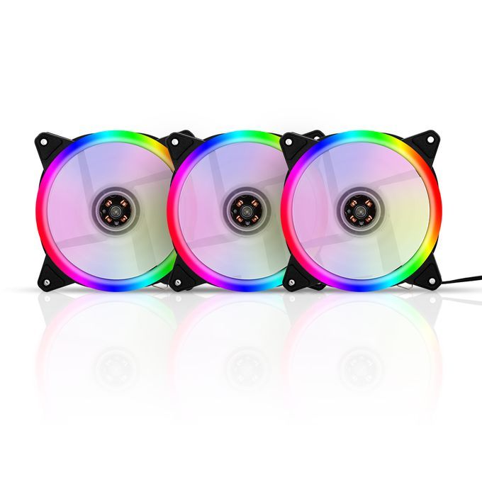 Computer Radiator 12cm RGB Case Cooling Fan 3 Fans