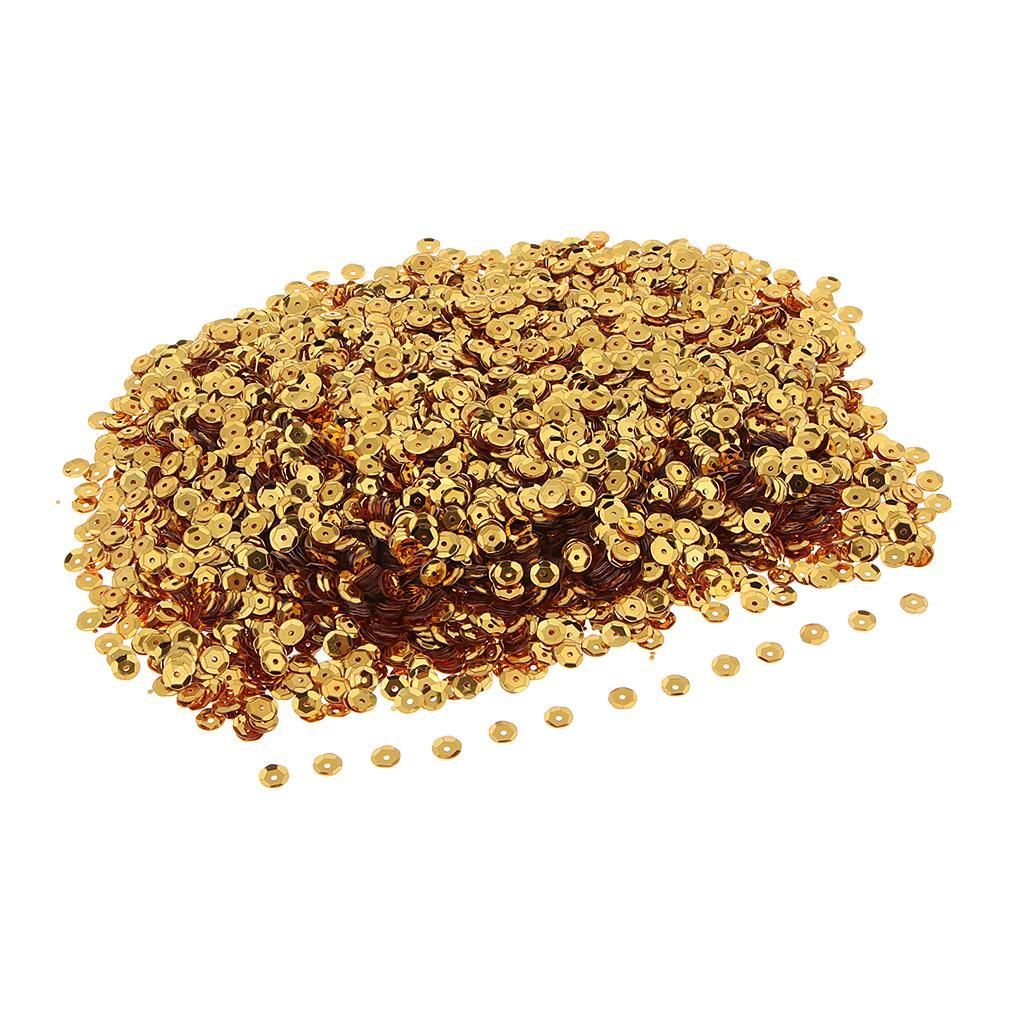 100g DIY 6mm Charm Round Loose Sequins For Yellow Gold