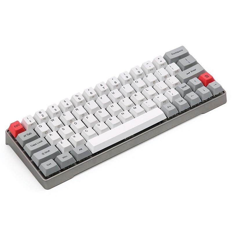 GK64 Aluminum Alloy Case PBT Keycaps Gateron Switch Hot Swappable RGB Mechanical Keyboard-Red/Brown/Blue Switch Green Axis