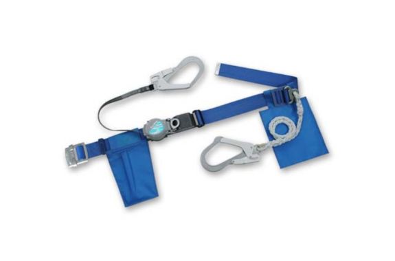 Industrial Safety Belt  Adjustable Twin Lanyard - Yellow