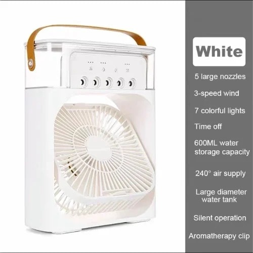 7 Colors Led Light Humidification Fan - Water Mist Fan