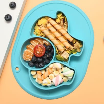 Baby Silicone Placemat Plate - Blue