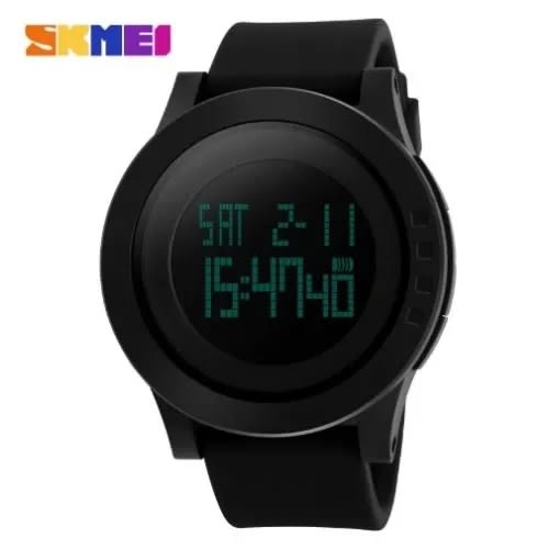 Skmei Led Digital Alarm Chronograph Waterproof Sport Watch - Black
