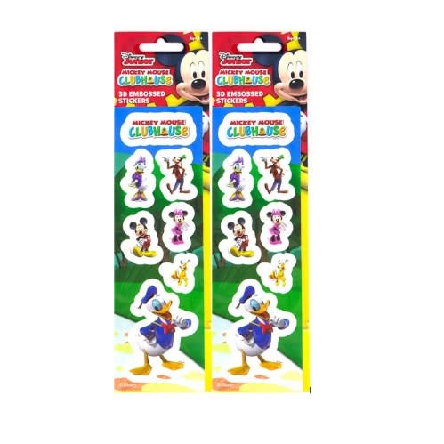 Mickey Mouse Clubhouse 3d Embossed Stickers Set Of 2 - Purple Combo