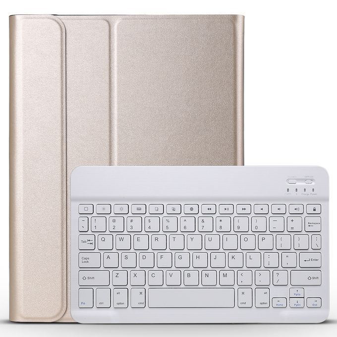 A11 Bluetooth 3.0 Ultra-thin ABS Detachable Bluetooth Keyboard Leather Case For IPad Pro 11 Inch ﾣﾨ2018ﾣﾩ, With Holder (Gold)