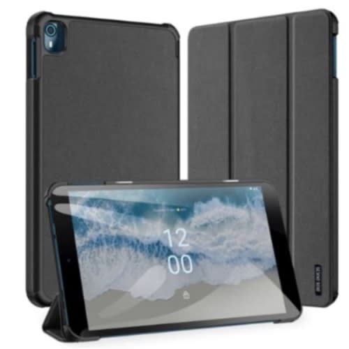 Smart Leather Flip Cover Shockproof For Nokia T10 - Black