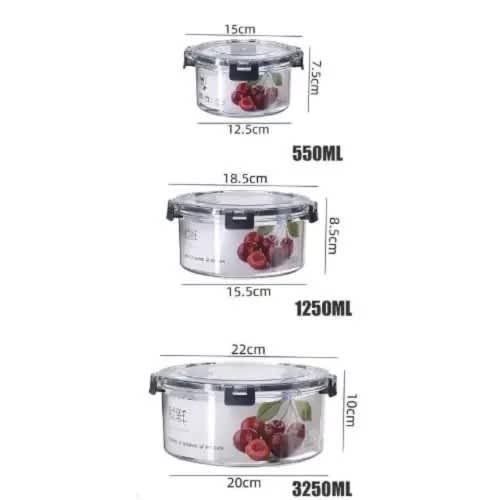 3 In 1 Acrylic Round Storage Bowls