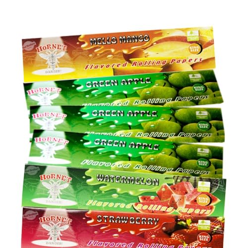 6 Hornet Mixed Flavor Rolling Paper And 6 Normal Brown Paper