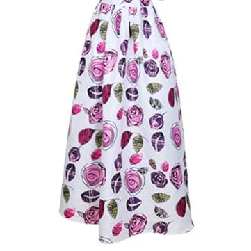 Women's African Floral Maxi Skirt with Pockets