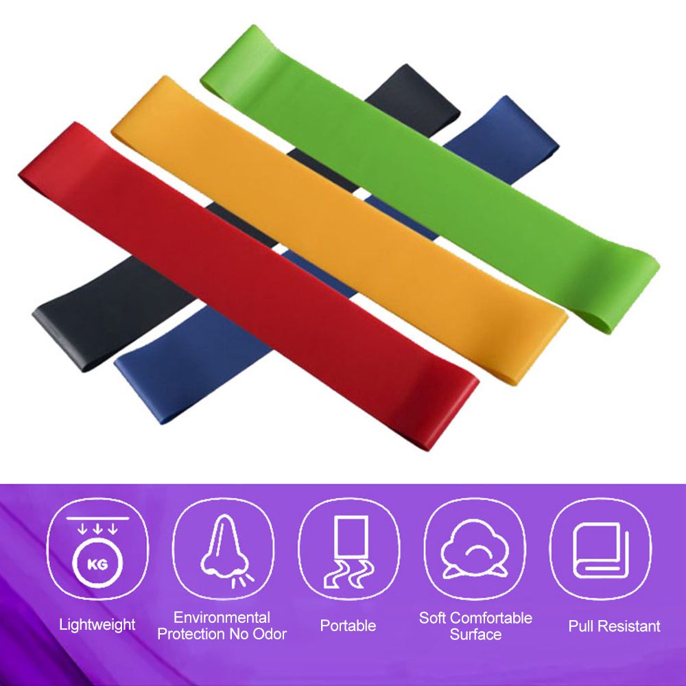5PCS Portable Latex Tension Band Fitness Sport Yoga High